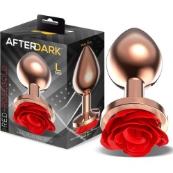 Afterdark Rose Gold Anal Plugh with Red Rose Base size L