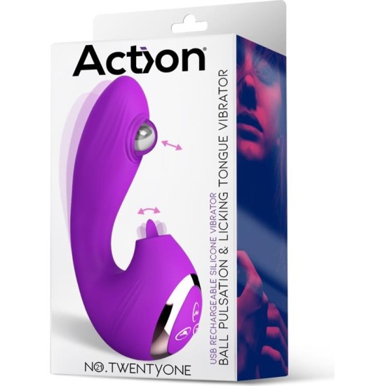 Action No. TwentyOne Vibe with Ball Pulsation and Lickint Tongue
