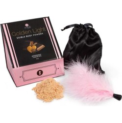 Secret Play 100% Edible Powder Kit and Feather Tickler Chocolate, Cinnamon and Ginger Flavor