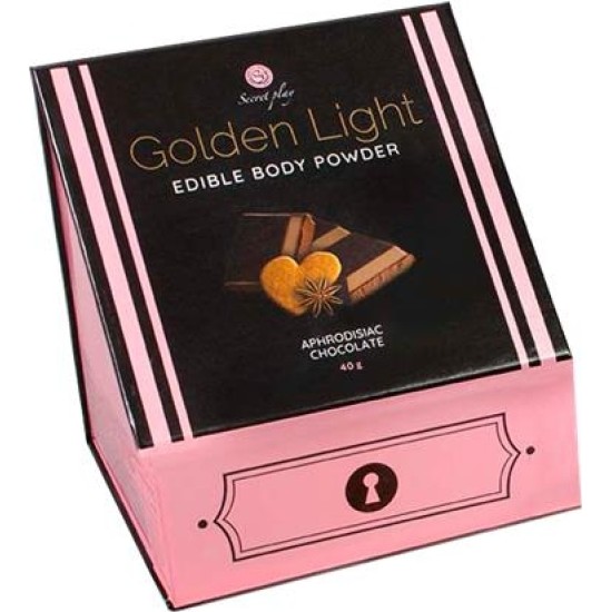 Secret Play 100% Edible Powder Kit and Feather Tickler Chocolate, Cinnamon and Ginger Flavor