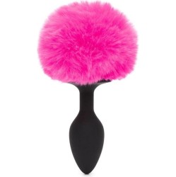 Happy Rabbit Butt Plug with Pink Fur Tail Small