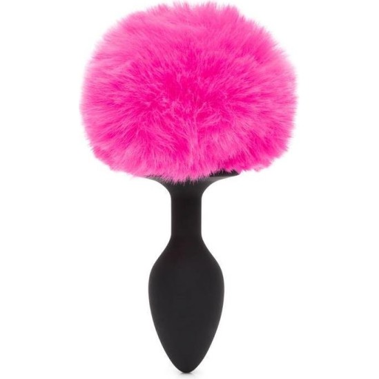 Happy Rabbit Butt Plug with Pink Fur Tail Small
