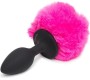 Happy Rabbit Butt Plug with Pink Fur Tail Small