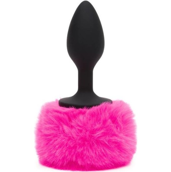 Happy Rabbit Butt Plug with Pink Fur Tail Small