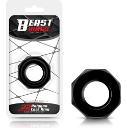 Beast Rings Cock Ring Super Flexible Polygonal 2.2 cm Black