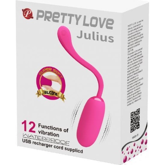 Prettylove Vibrating Egg Julius USB Silicone Pink