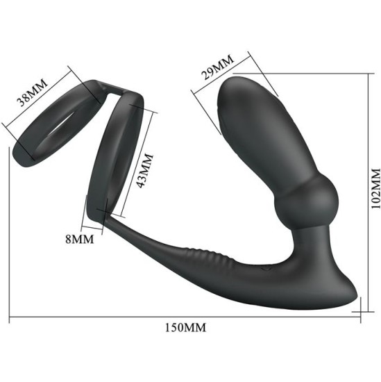 Prettylove Emoni Vibrating Butt Plug and Cock Ring