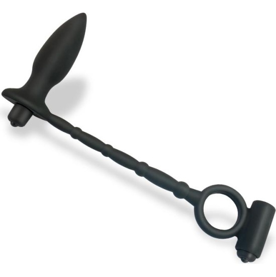 Afterdark Sugilite Vibrating Anal Plug with Penis Ring with vibration