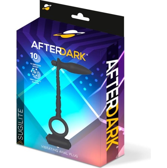 Afterdark Sugilite Vibrating Anal Plug with Penis Ring with vibration