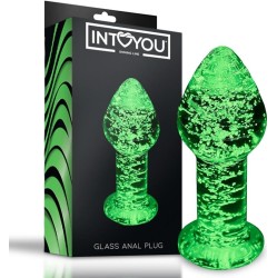 Intoyou Shining Line Glow in the Dark Glass Butt Plug