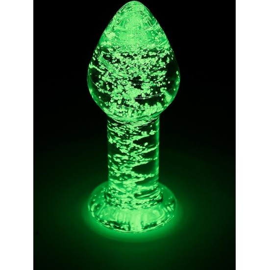Intoyou Shining Line Glow in the Dark Glass Butt Plug