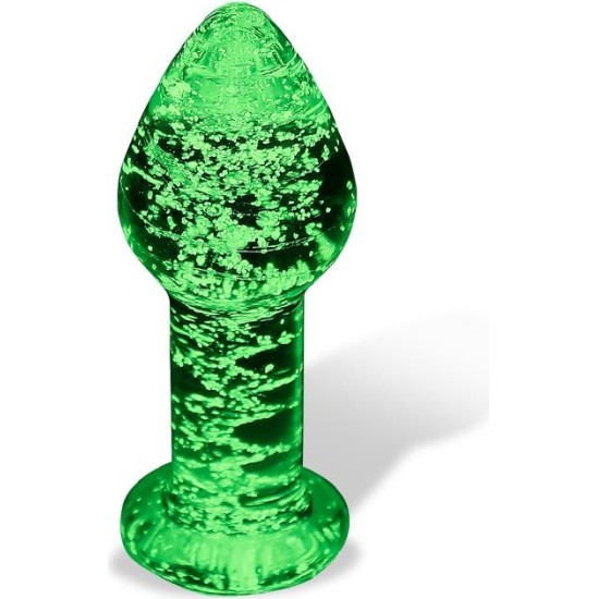 Intoyou Shining Line Glow in the Dark Glass Butt Plug