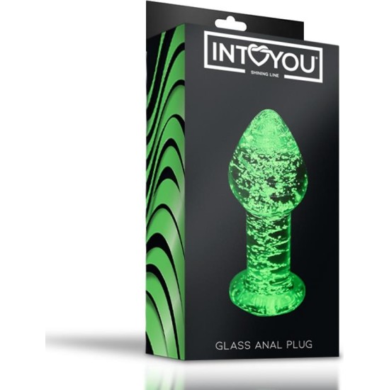 Intoyou Shining Line Glow in the Dark Glass Butt Plug