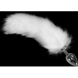 Lovetoy Metal Butt Plug with White Fox Tail