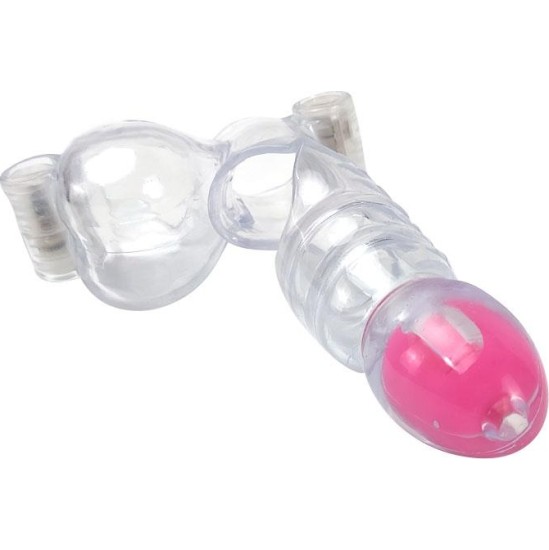 A-Gusto Vibrating Penis and Testicles Sleeve Clear
