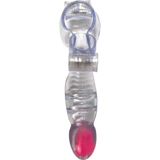 A-Gusto Vibrating Penis and Testicles Sleeve Clear