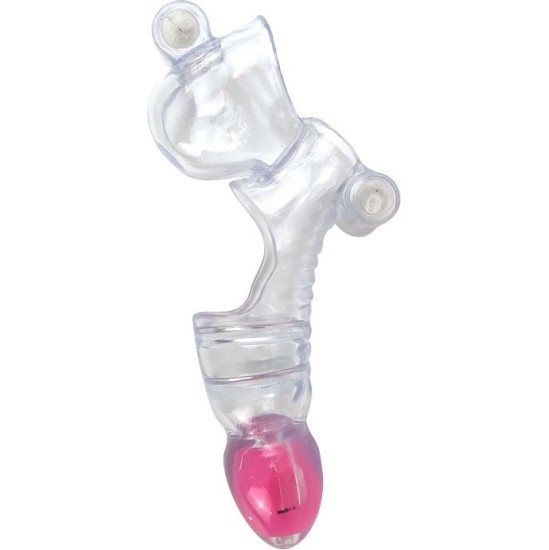 A-Gusto Vibrating Penis and Testicles Sleeve Clear