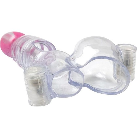 A-Gusto Vibrating Penis and Testicles Sleeve Clear