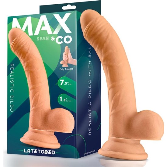 Max & Co Sean Realistic Dildowith Testicles 7.5 Flesh