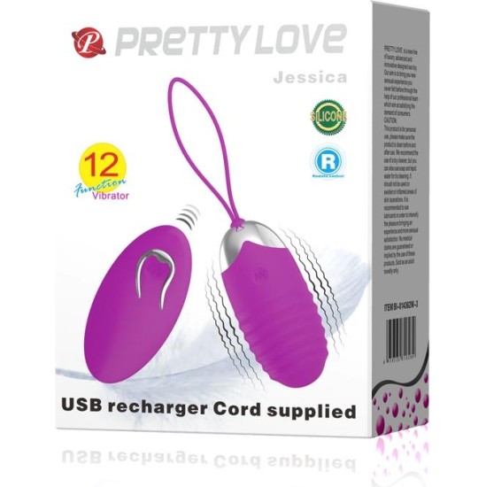 Prettylove Vibrating Egg Jessica USB Purple