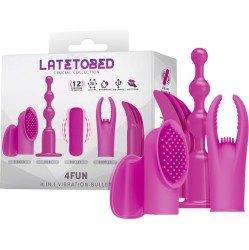 Latetobed 4Fun Vibrating Bullet and 4 Sleeves USB Waterproof Silicone