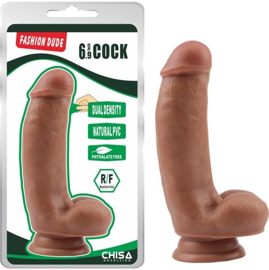 Chisa Dildo Dual Density Fashion Dude 6.9 Tan