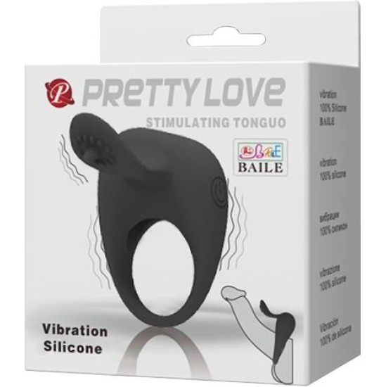 Prettylove Pretty Love Anillo Vibrador Tonguo Negro