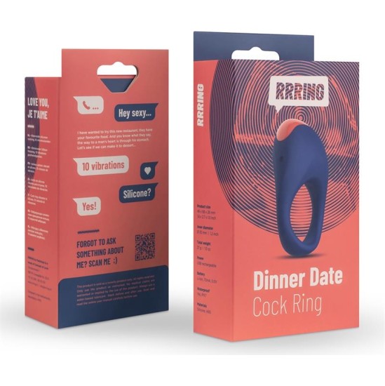 Feelztoys Rring Dinner Date Penis Ring with Vibration USB Silicone
