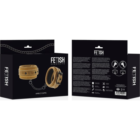 Fetish Submissive Origin FETISH SUBMISSIVE ORIGEN - VEGAN LEATHER ANKLE CUFFS WITH NEOPRENE LINING