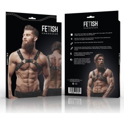 Fetish Submissive Attitude MENS ADJUSTABLE ECO-LEATHER CHEST BULLDOG HARNESS