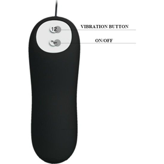 Pretty Love Bottom PRETTY LOVE - ANAL PLUG ANCHOR FORM SILICONE 12 VIBRATION MODES BLACK