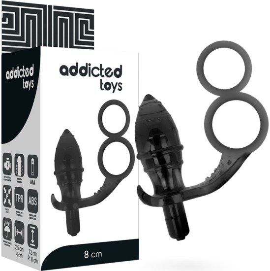 Addicted Toys ANAL PLUG WITH DOUBLE BLACK RING