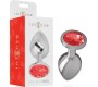 Intense Anal Toys INTENSE - ALUMINUM METAL ANAL PLUG WITH RED CRYSTAL SIZE L