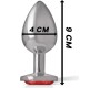 Intense Anal Toys INTENSE - ALUMINUM METAL ANAL PLUG WITH RED CRYSTAL SIZE L