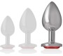 Intense Anal Toys INTENSE - ALUMINUM METAL ANAL PLUG WITH RED CRYSTAL SIZE L