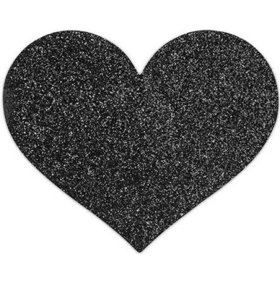 Bijoux Flash Collection BIJOUX - INDISCRETS FLASH BLACK HEART NIPPLE CUTS