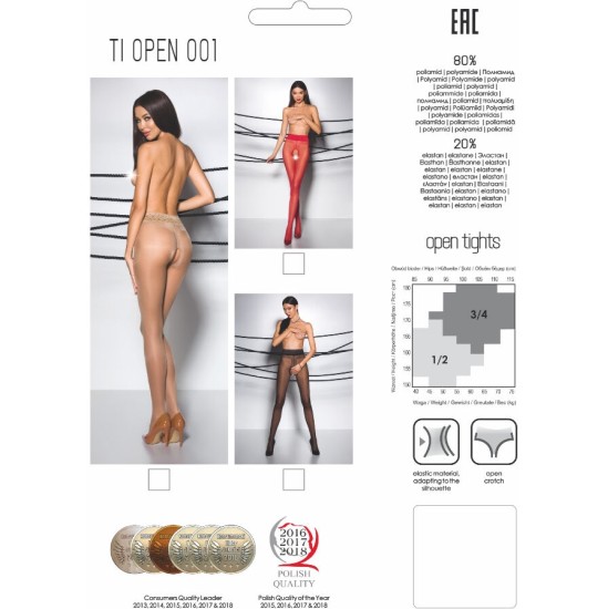 Passion Woman Garter & Stock PASSION - TIOPEN 001 BLACK TIGHTS 3/4 20 DEN