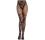 Leg Avenue Hosiery LEG AVENUE - DAHLIA LACE STOCKINGS WITH NET DETAIL BLACK