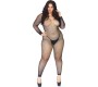 Leg Avenue Bodystockings LEG AVENUE - CRYSTALIZED NET BODY STOCKING 1X-2X