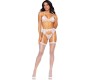 Leg Avenue Sets LEG AVENUE - THREE PIECES SET BRA, GARTER BELT AND G-STRING L
