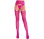 Leg Avenue Hosiery LEG AVENUE - HEART STOCKINGS WITH GARTERS MAGENTA