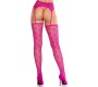 Leg Avenue Hosiery LEG AVENUE - HEART STOCKINGS WITH GARTERS MAGENTA