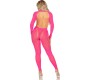 Leg Avenue Bodystockings LEG AVENUE - PINK OPEN BACK BODYSTOCKING ONE SIZE