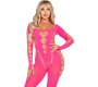 Leg Avenue Bodystockings LEG AVENUE - PINK OPEN BACK BODYSTOCKING ONE SIZE