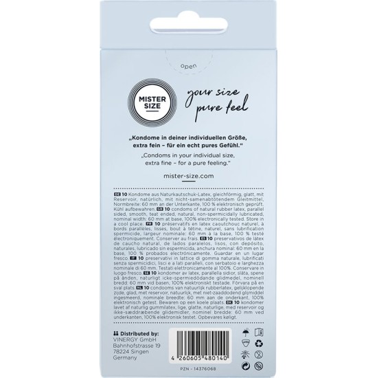 Mister Size CONDOM SIZE XL 60 MM (10 UNITS)