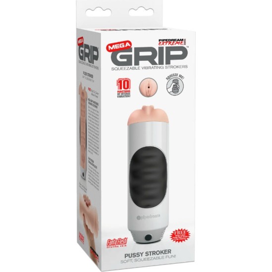 Extreme Toyz PIPEDREAM MEGA GRIP VAGINA MASTURBATOR VIBRATOR