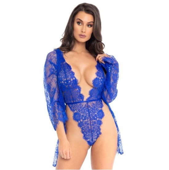 Leg Avenue Teddies LEG AVENUE TEDDY AND ROBE BLUE M