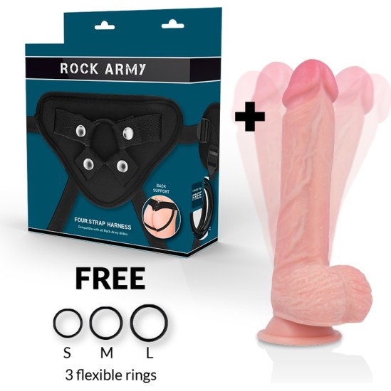 Rock Army Strap-on biksītes ar šķidrā silikona vibratoru 22 CM