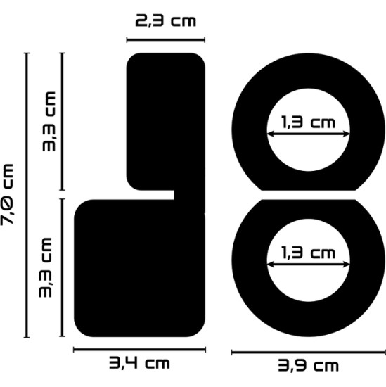 Powering SUPER FLEXIBLE AND RESISTANT DOUBLE PENIS RING PR09 melns