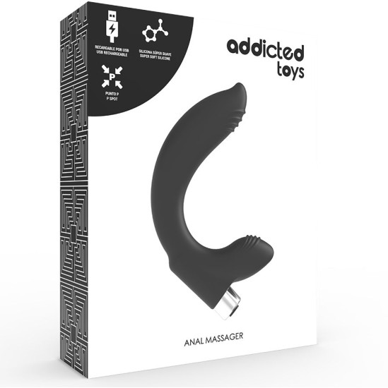 Addicted Toys ПРОСТАТИЧЕСКИЙ ВИБРАТОР АККУМУЛЯТОРНЫЙ, МОДЕЛЬ 7 – ЧЕРНЫЙ